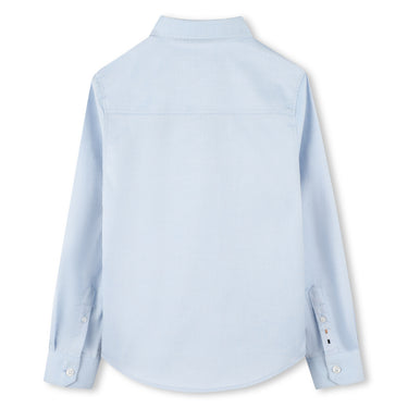 BOSS camisa para niño y adolescente azul pequeño logp bordado al frente